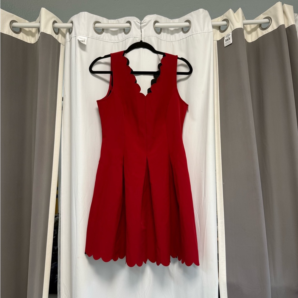 Banana Republic Red Scalloped Dress